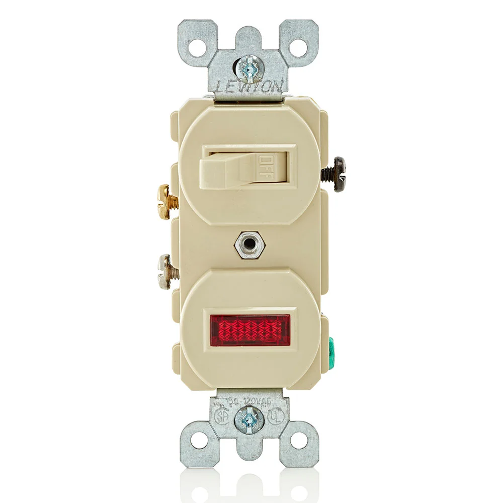 Traditional Duplex Style Non-Grounding AC Combination Switch, 120/277 VAC, 15 A