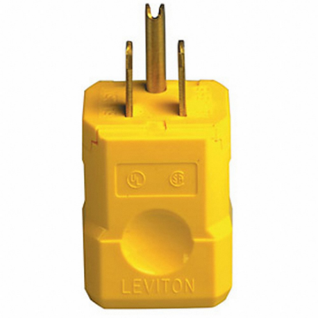 LEVITON 5256-VY Straight Blade Plug, 5-15P, 15 A, 125VAC, Yellow, 2 Poles, Screw Terminals, 5-15 | CR9HJV 792TK3