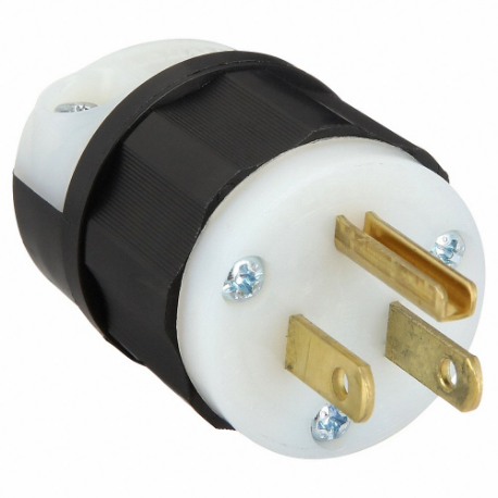 LEVITON 5266-PLC Straight Blade Plug, 5-15P, 15 A, 125VAC, Black/White, 2 Poles, Screw Terminals, 5-15 | CR9HJP 792TM6