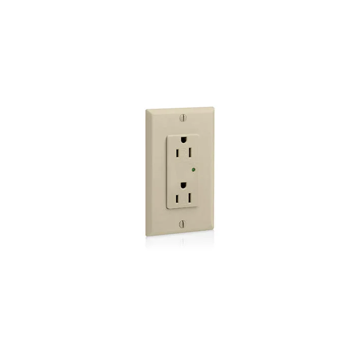 LEVITON 5280-I Receptacle, Decorator Duplex, 5-15R, 125V AC, 15 A, 2 Poles, Ivory, Screw Terminals | CR9HQD 792TN1