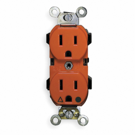 LEVITON 5362-IG Receptacle, Duplex, 5-20R, 125V AC, 20 A, 2 Poles, Orange, Screw Terminals | CR9HVJ 792TR8