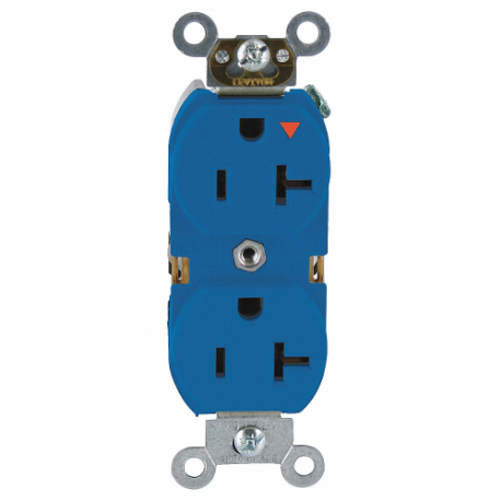 LEVITON 5362-IGB Receptacle, Duplex, 5-20R, 125V AC, 20 A, 2 Poles, Brown, Screw Terminals, Isolated Ground | CR9HVB 792TR9