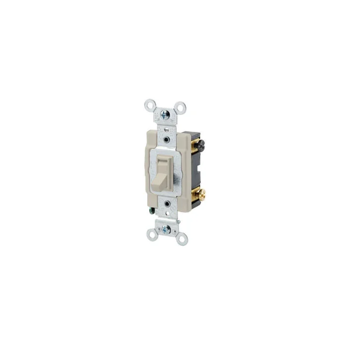 Toggle Switch, 4 Way, 120/277 VAC, 15 A, 1/2/2 HP, Ivory