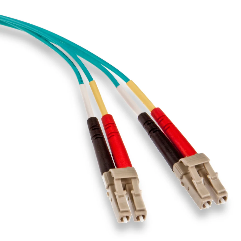 Economy OM4 Duplex Laser Optimized Multi-Mode Fiber Optic Patch Cord, 50 um Core, 10 m L, Beige