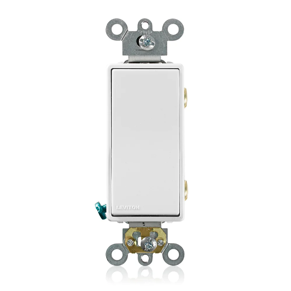 Decorative Switch, 120/277 VAC, 20 A, 1/2 HP, White, Thermoplastic