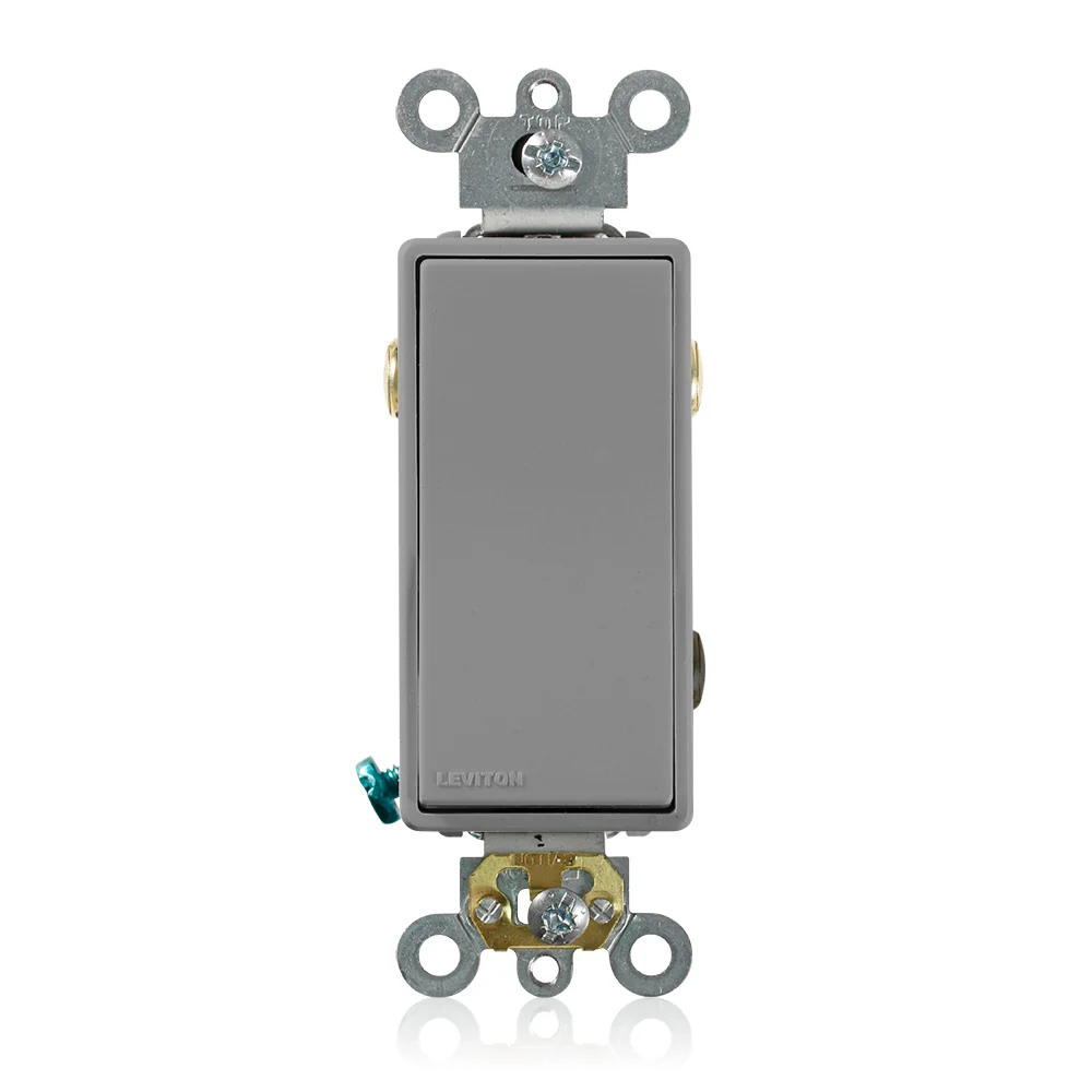 Decorative Switch, 3-Way, 120/277 VAC, 20 A, 1/2 HP, Gray
