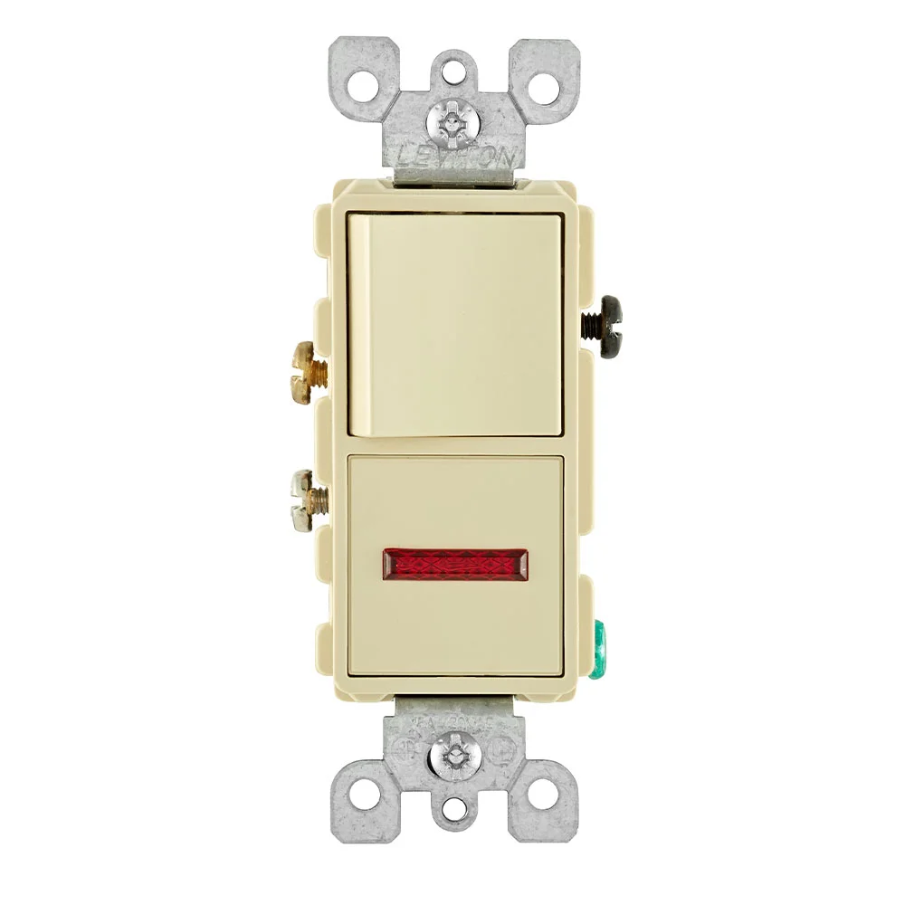 AC Combination Switch, 15 A, 120 VAC, 1 Pole, Ivory