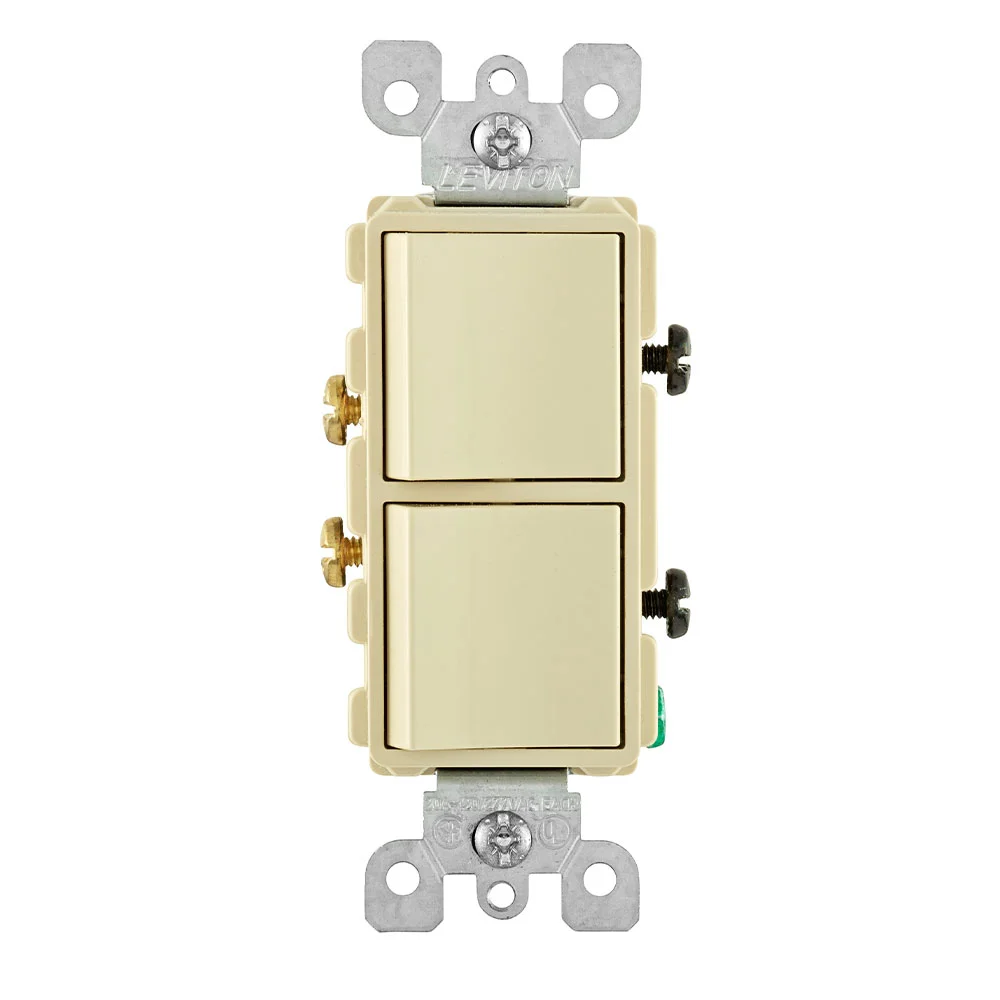 Combination Switch, 20 A, 120/277 VAC, 1 Pole, Ivory