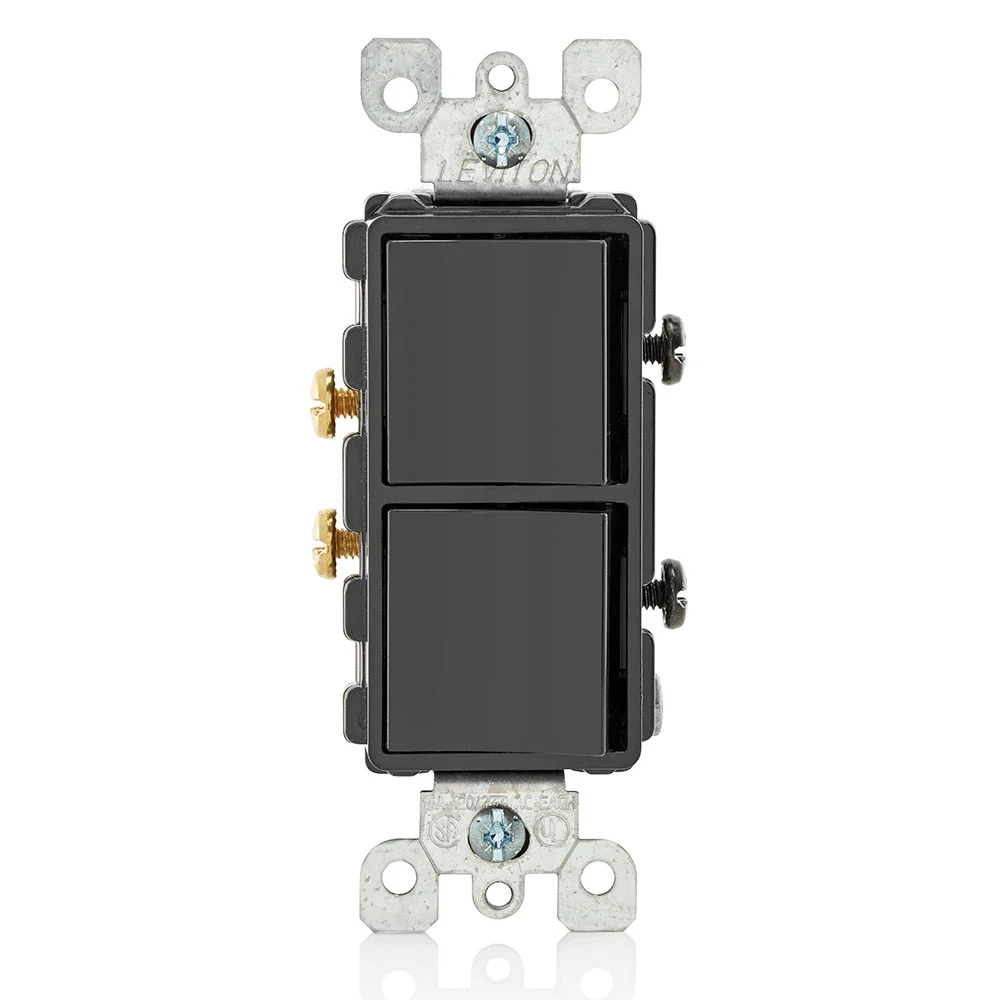Combination Switch, 15 A, 120/277 VAC, 2 Poles, Black