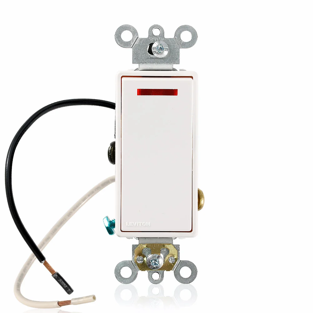 Decorative Switch, 3-Way, 120 VAC, 20 A, 1 HP, White