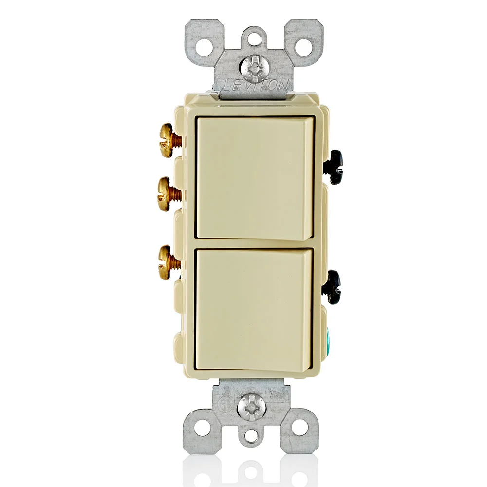 Combination Switch, 15 A, 120/277 VAC, 1 Pole, Ivory