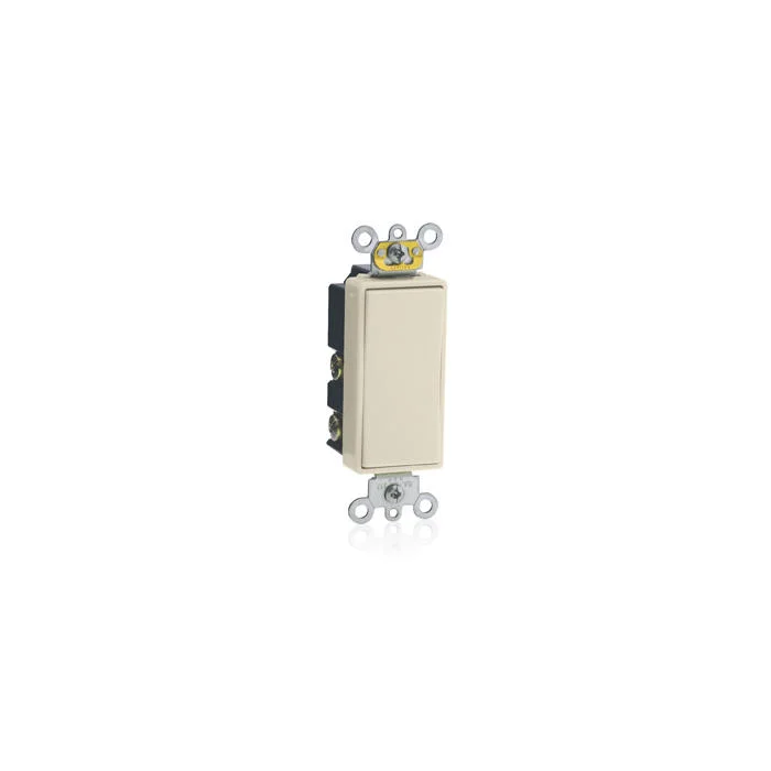 Decorative Switch, 120/277 VAC, 15 A, 2 HP, SPDT, Light Almond