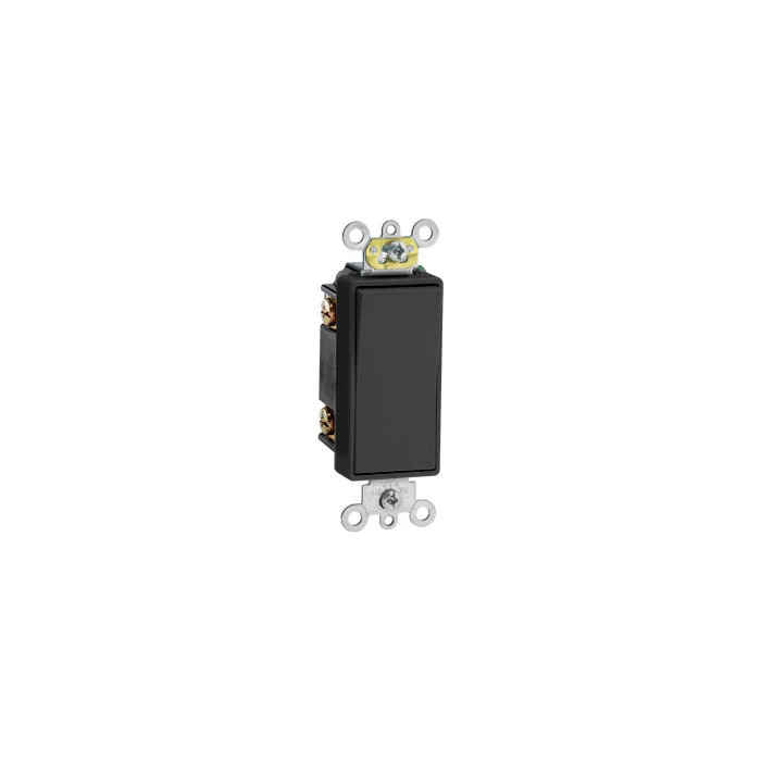 Decorative Switch, 3-Way, 120/277 VAC, 15 A, 2 HP, Black