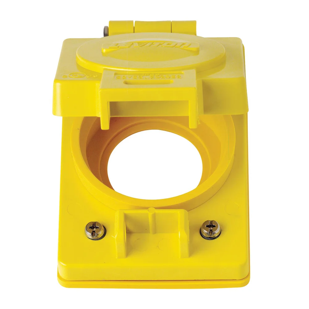 Single Receptacle Cover, Thermoplastic, 1 Gang, 30 A