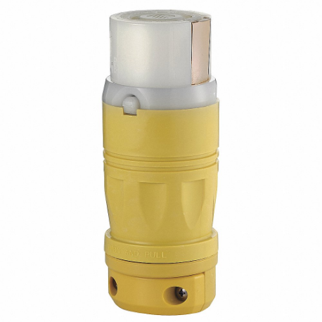 LEVITON 6360CR Locking Connector, Non-NEMA, 50 A, 125V AC, 2 Poles, Yellow, Gen Use | CR9HCM 792TW9