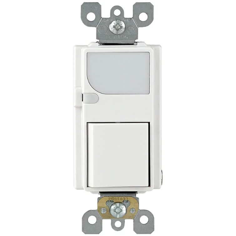 Wall Rocker Switch, Single Pole, White, 15 A, Screw Terminals