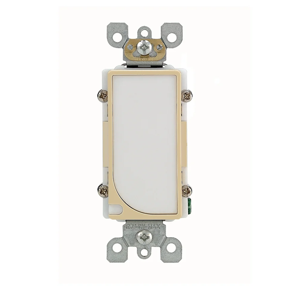 Grounding LED Full Guide Light With Energy-Saving LED Guide Light, 1 W, 120 VAC, 3.7 mA, Audible Alarm/LED Lamp