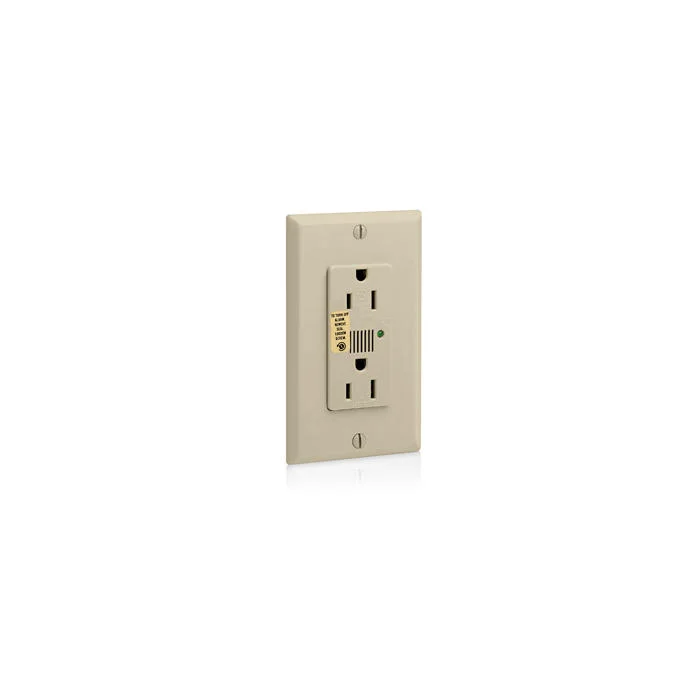 LEVITON 7280-I Receptacle, Decorator Duplex, 5-15R, 125V AC, 15 A, 2 Poles, Ivory, Screw Terminals | CR9HQA 792TY0