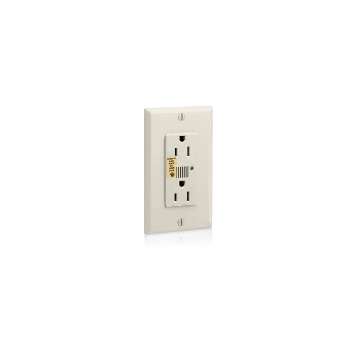 Type SPD3 Duplex Self-Grounding Straight Blade Receptacle, 125 VAC, 15 A, 2 Poles, 3 Wires, Light Almond
