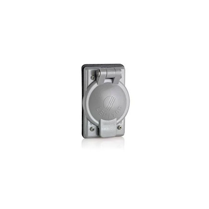 Weather-Resistant Cover Plate, 1 Gangs, 4.76 in H x 3.04 in W x 1.06 in D, Glass Filled Thermoplastic, Gray