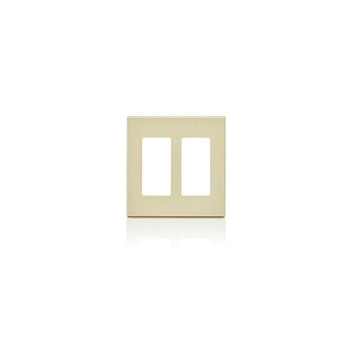 Standard Wallplate, 2 Gangs, Ivory, 4.61 in H x 4.56 in W, Polycarbonate