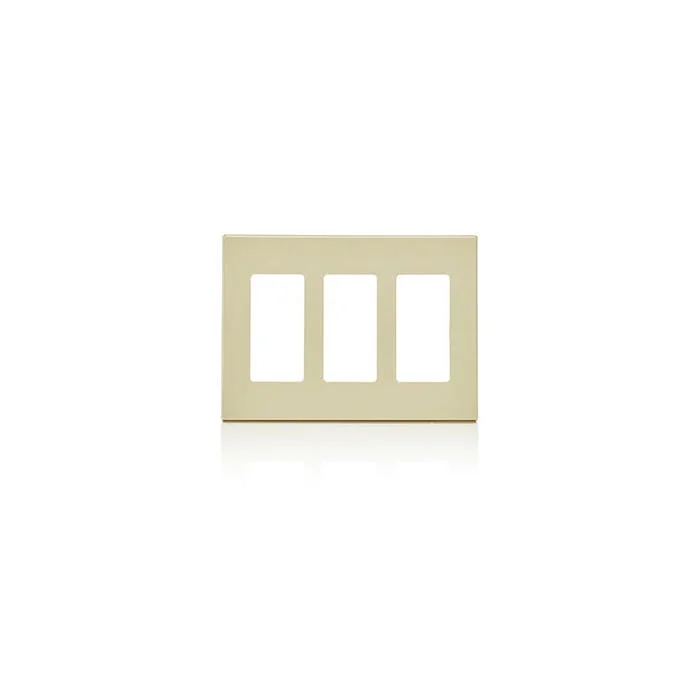 Standard Wallplate, 3 Gangs, Ivory, 4.61 in H x 6.37 in W, Polycarbonate