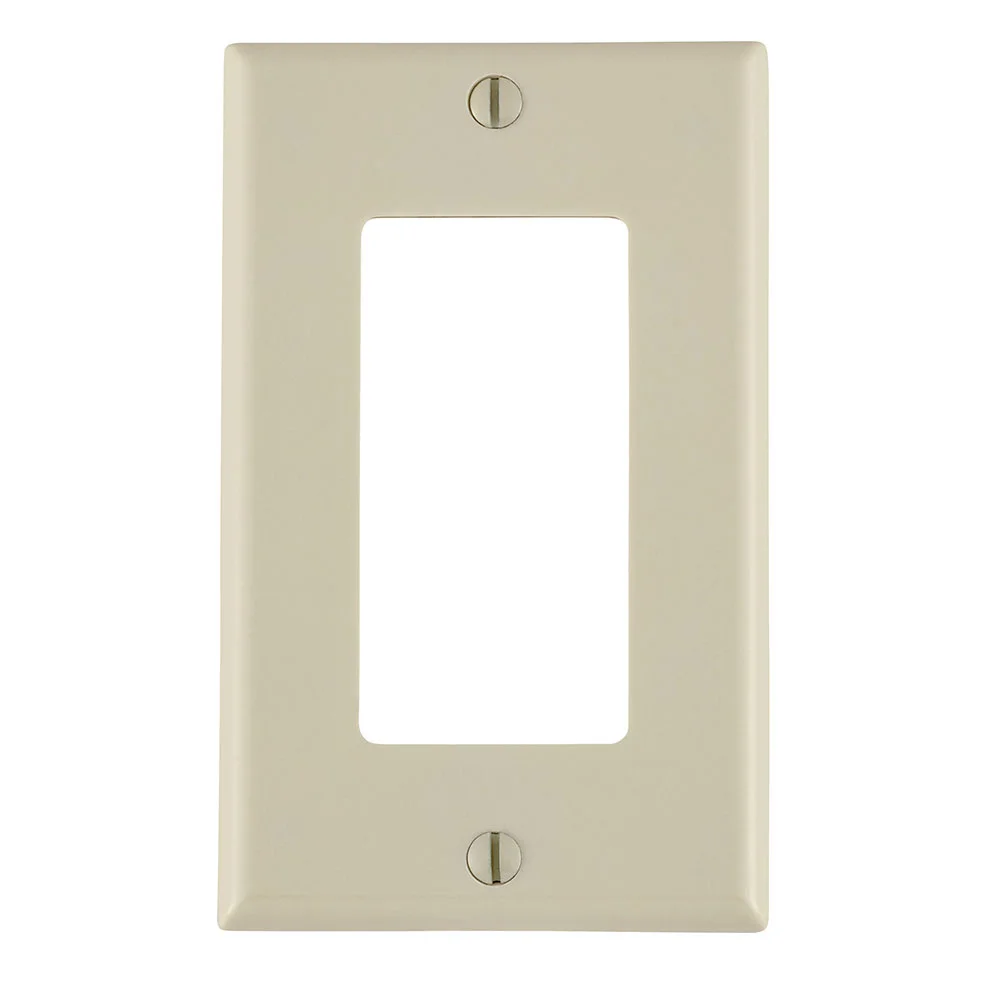 Standard Wallplate, 1 Gangs, Light Almond, 4-1/2 in H x 2-3/4 in W, Nylon