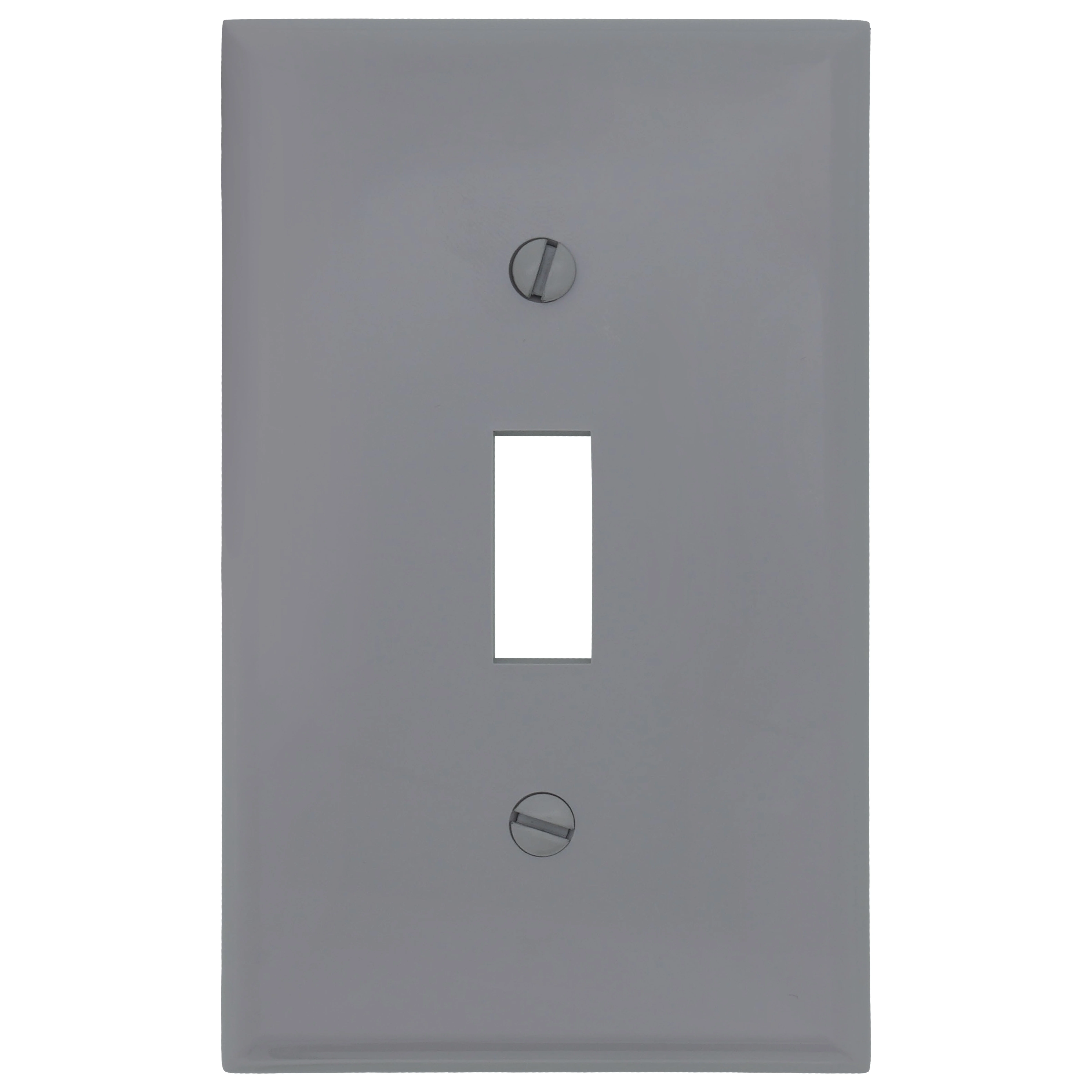 Standard Wallplate, 1 Gangs, Gray, 4-1/2 in H x 2-3/4 in W, Thermoset, Nylon
