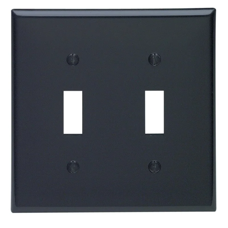 Wallplate 2G Std Tog Blk