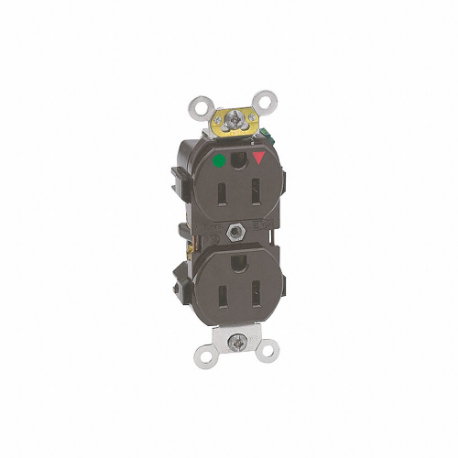 LEVITON 8200-IGB Receptacle, Duplex, 5-15R, 15 A, 125V AC, Brown, 2 Poles, Screw Terminals | CR9HTX 792TZ5