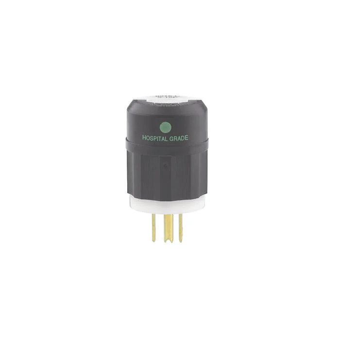 LEVITON 8215-C Straight Blade Plug, 5-15P, 15 A, 125VAC, Black/White, 2 Poles Terminals | CR9HJN 792U08