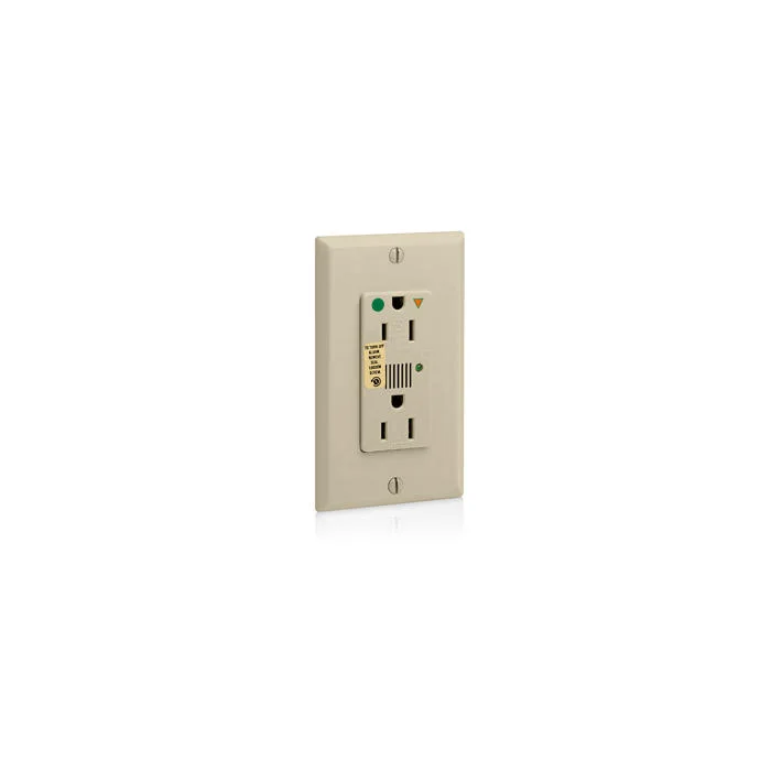 Duplex Heavy Duty Isolated Grounding Surge Protective Straight Blade Receptacle, 125 VAC, 15 A, 2 Poles, 3 Wires, Ivory