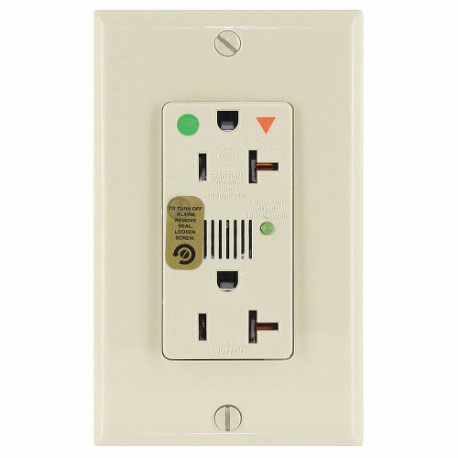 LEVITON 8380-IGI Receptacle, Decorator Duplex, 5-20R, 20 A, 125V AC, Ivory, 2 Poles, Screw Terminals | CR9HRQ 792U48