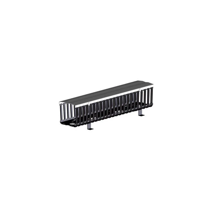 Front Cable Management Channel, 8-3/4 in W x 8-1/2 in D, ABS, Black