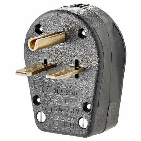 LEVITON 931-E Plug, 6-30P/6-50P, 30 A/50 A, 250VAC, 2 Poles, Black | CR9HHZ 792U60