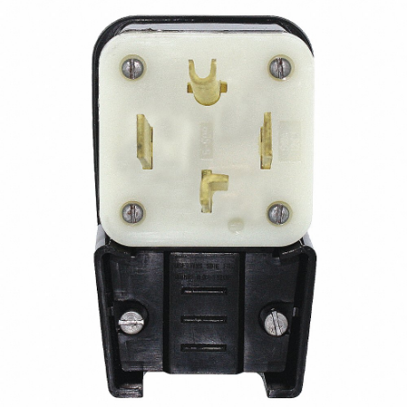 LEVITON 9432-P Angle Straight Blade Plug, 14-30P, 30 A, 125/250VAC, Black, 3 Poles, Screw Terminals | CR9JDA 792U62
