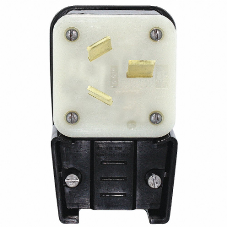 LEVITON 9450-P Angle Straight Blade Plug, 10-50P, 50 A, 125/250VAC, Black, 3 Poles, Screw Terminals | CR9JCY 792U63