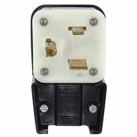 LEVITON 9550-P Angle Straight Blade Plug, 5-50P, 50 A, 125VAC, Black, 2 Poles | CR9JDN 792U68