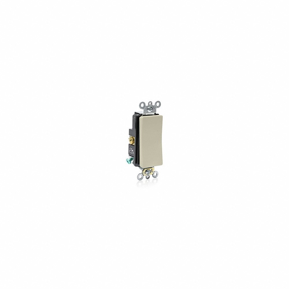 Self-Grounding Standard AC Quiet Switch, 120/277 VAC, 20 A, 1 HP, 2 HP Power Rating, Ivory
