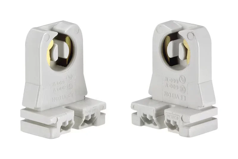 Fluor Lamp Holder, Bi-Pin White