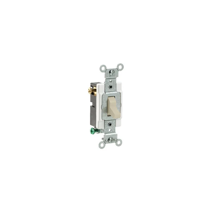 Toggle Switch, 3-Way, 120/277 VAC, 20 A, 1/2 HP, Ivory