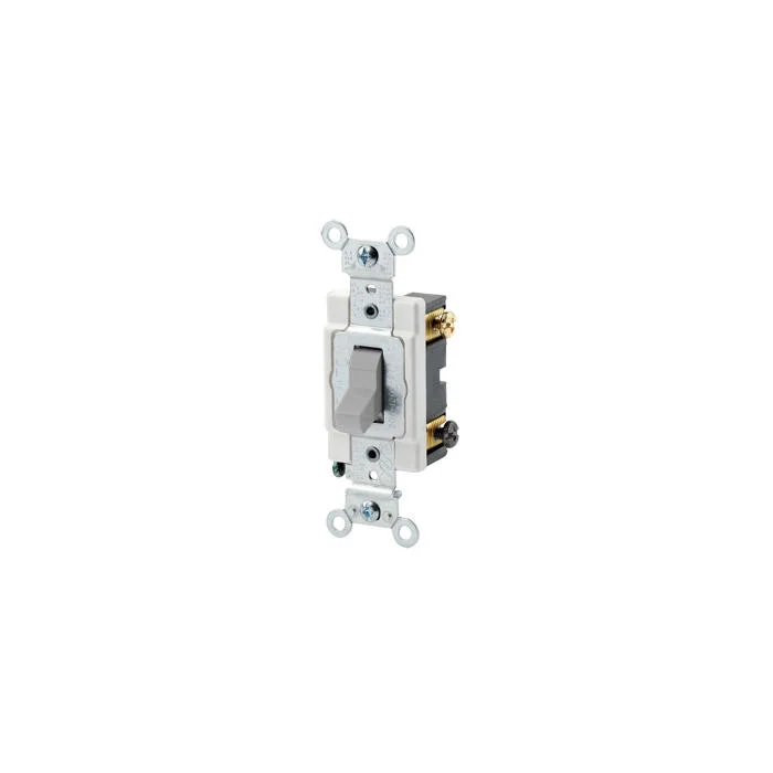 Grounding AC Quiet Toggle Switch, 120/277 VAC, 20 A, 800 W, 1000 VA Power Rating, 4 Way