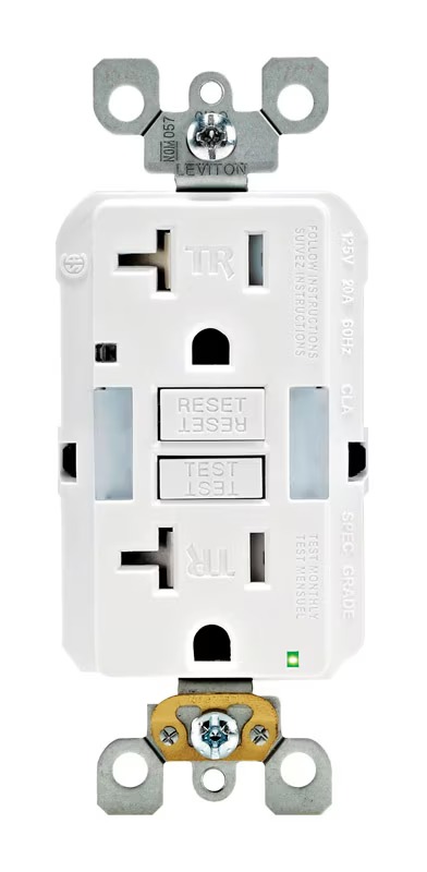 GFCI OUTLT W/LGT 20A WHT