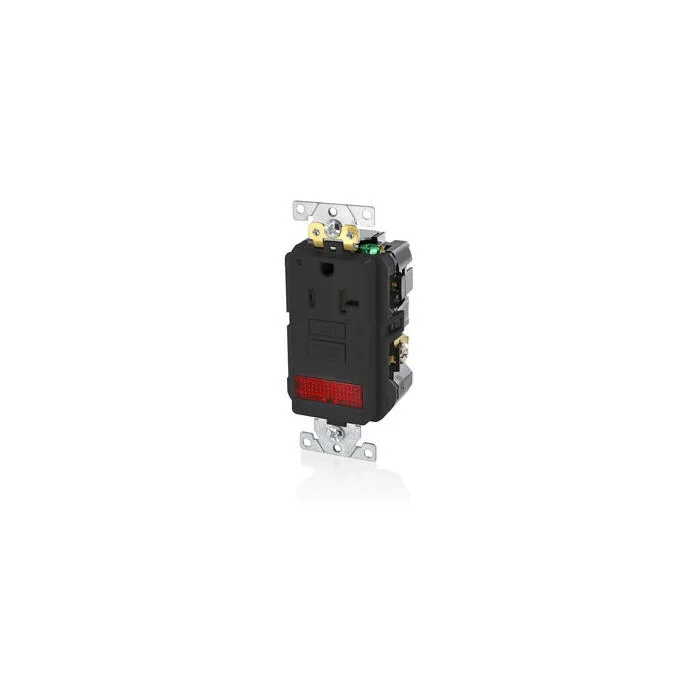 Single Self-Test Tamper Resistant GFCI Receptacle With LED Pilot Light, 20 A, 125 VAC, 1 HP, 2 Poles, 3 Wires