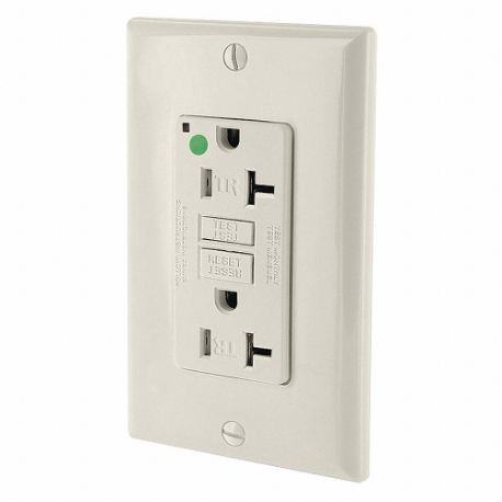 LEVITON GFTR2-HGT GFI Receptacle, Decorator Duplex, 5-20R, 20 A, 125 VAC, Light Almond, 2 Poles | CR9HNY 792UJ6