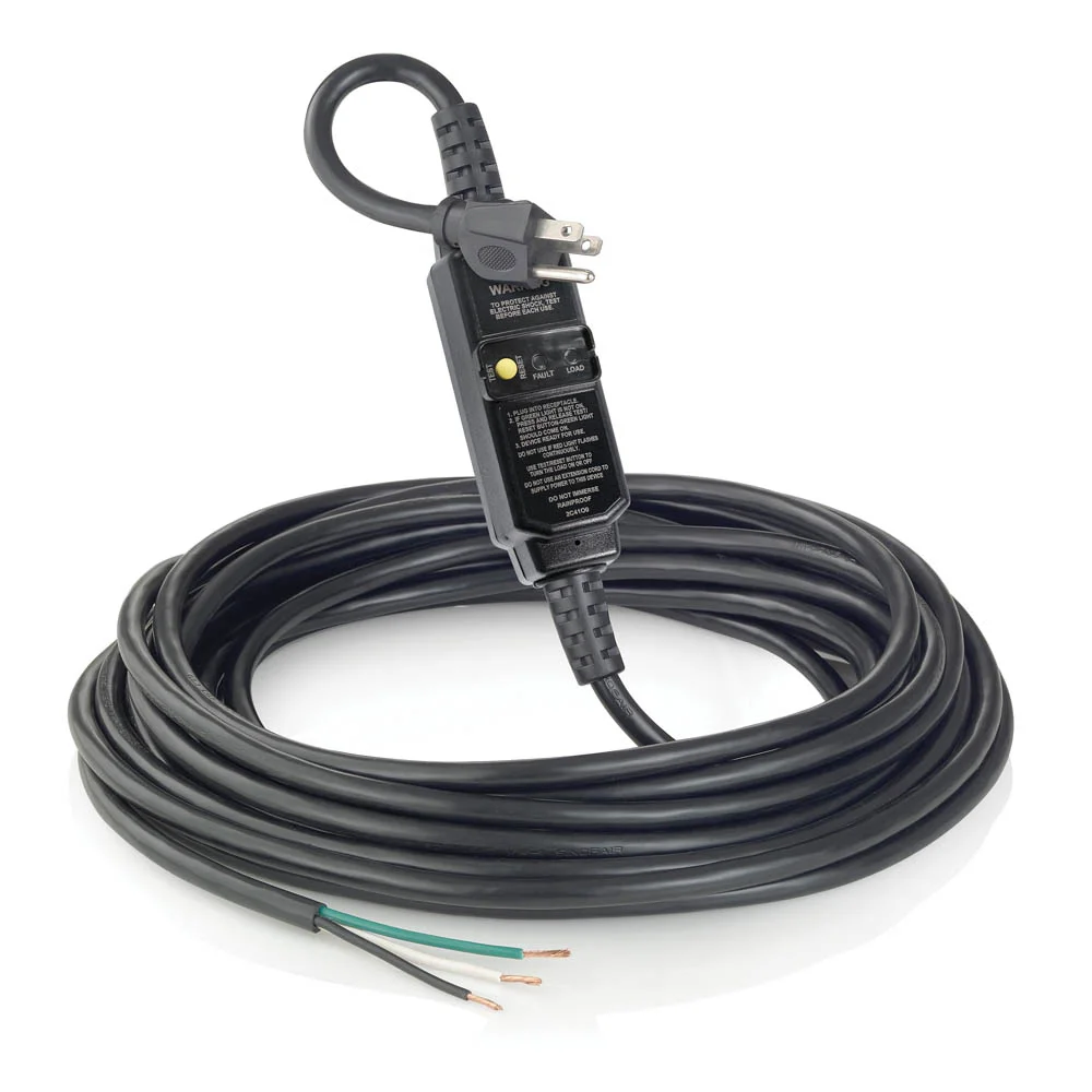 GFCI Cord Set, 37 Foot, Automatic Reset, 15 Amp