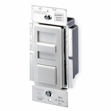 LEVITON IPX10-10Z Lighting Di mmer, Fluorescent, 1-Pole/3-Way, 120V AC, 1000VA | CR9HBA 791DZ6