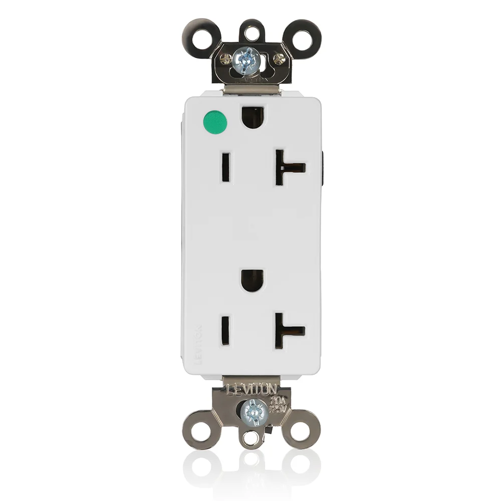 LEVITON M1636-ILW Receptacle, Decorator Duplex, 5-20R, 20 A, 125V AC, White, 2 Poles, Modular Wiring | CR9JAP 792UL2
