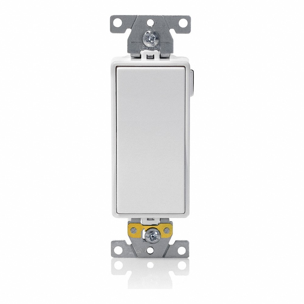 Framed Heavy Duty Illuminated Self-Grounding Rocker Switch, 125 VAC, 20 A, 1 HP, 2 HP Power Rating