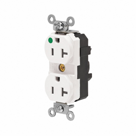 LEVITON M8300-ILW Receptacle, Duplex, 5-20R, 20 A, 125V AC, White, 2 Poles, Modular Wiring | CR9HXL 792UM1